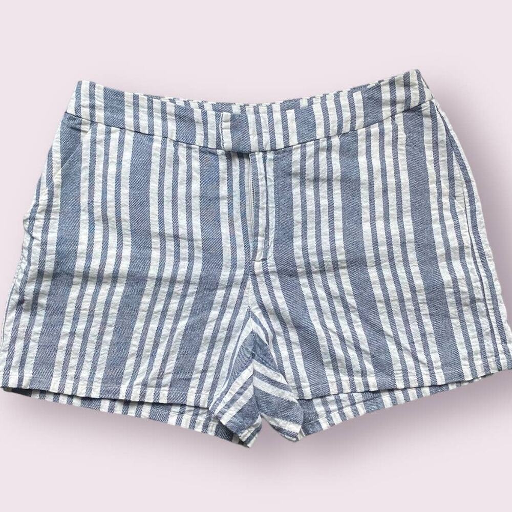 Lucky Brand Blue & White‎ Striped Linen Shorts